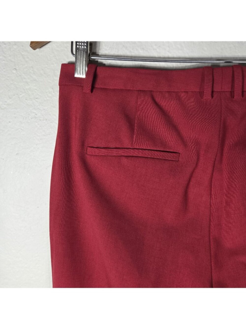 Theory Womens Red Wool Cupro Blend Flared Leg Dress Pants Size 4 Tailored - Picture 8 of 16